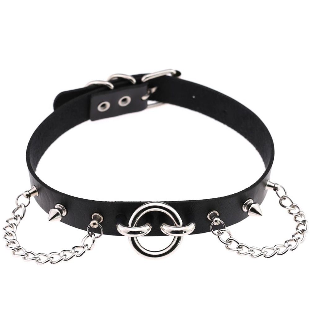 Bullet 69 - Small Ring Chain Choker - Black/Black